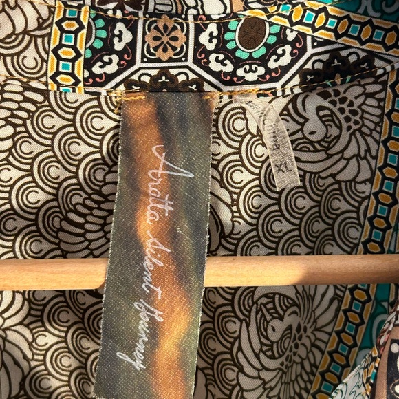 Aratta “Luna” Embroidered Patchwork Floral Button-Down Shirt - Beige Multi - Picture 2 of 10